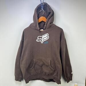 Vintage 90s Fox Racing Hoodie Brown XL